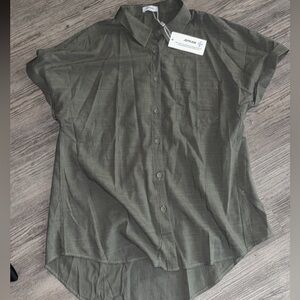 Olive Casual Button-Down Shirt